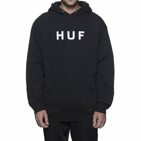 Huf Essentials OG Logo Hoody Black women men clothes coat hoodie