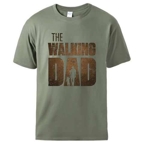 Man T shirt Summer Tee The Walking Dad Print Male Short Sleeve Tops 2020 Homme Casual Workout Top Hot Sell Father Day Gift Tee