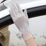 Sunscreen gloves non-slip lace ice silk gloves sexy female thin section summer UV touch screen driving long gloves 03K