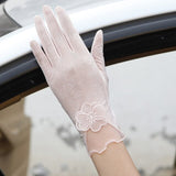 Sunscreen gloves non-slip lace ice silk gloves sexy female thin section summer UV touch screen driving long gloves 03K