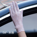 Sunscreen gloves non-slip lace ice silk gloves sexy female thin section summer UV touch screen driving long gloves 03K