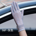 Sunscreen gloves non-slip lace ice silk gloves sexy female thin section summer UV touch screen driving long gloves 03K