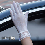 Sunscreen gloves non-slip lace ice silk gloves sexy female thin section summer UV touch screen driving long gloves 03K