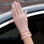 Sunscreen gloves non-slip lace ice silk gloves sexy female thin section summer UV touch screen driving long gloves 03K