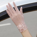 Sunscreen gloves non-slip lace ice silk gloves sexy female thin section summer UV touch screen driving long gloves 03K