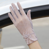 Sunscreen gloves non-slip lace ice silk gloves sexy female thin section summer UV touch screen driving long gloves 03K