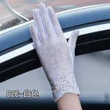 Sunscreen gloves non-slip lace ice silk gloves sexy female thin section summer UV touch screen driving long gloves 03K