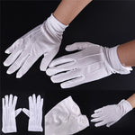 1Pair White Cotton Gloves Work Uniform Catering Uniforms Magician Parades Inspection Five-fingers Women Men's Work Gloves