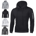 Men Hoodies Sweatshirts Winter Warm Long Sleeve Hoodies Pullovers Solid Color Jacquard Pullover Hooded Sweatshirt Men's Top