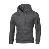 Men Hoodies Sweatshirts Winter Warm Long Sleeve Hoodies Pullovers Solid Color Jacquard Pullover Hooded Sweatshirt Men's Top