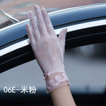 Sunscreen gloves non-slip lace ice silk gloves sexy female thin section summer UV touch screen driving long gloves 03K