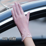 Sunscreen gloves non-slip lace ice silk gloves sexy female thin section summer UV touch screen driving long gloves 03K