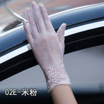 Sunscreen gloves non-slip lace ice silk gloves sexy female thin section summer UV touch screen driving long gloves 03K