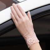 Sunscreen gloves non-slip lace ice silk gloves sexy female thin section summer UV touch screen driving long gloves 03K