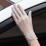 Sunscreen gloves non-slip lace ice silk gloves sexy female thin section summer UV touch screen driving long gloves 03K