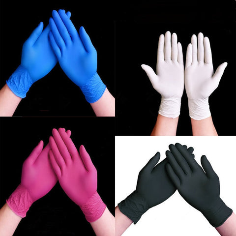 100 Pieces Disposable Gloves Black Nitrile Gloves Wholesale Rubber Latex Gloves Experiment Nitrile Tattoo Beauty Hair Dye