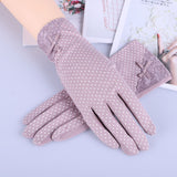 Howfits Driving Summer Sunscreen Gloves Women Drive Girls Lady Thin Cotton Decent Lace Sun UV Resistant Touch Screen Gloves