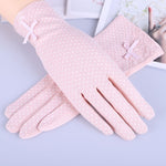 Howfits Driving Summer Sunscreen Gloves Women Drive Girls Lady Thin Cotton Decent Lace Sun UV Resistant Touch Screen Gloves