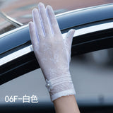 Sunscreen gloves non-slip lace ice silk gloves sexy female thin section summer UV touch screen driving long gloves 03K