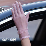 Sunscreen gloves non-slip lace ice silk gloves sexy female thin section summer UV touch screen driving long gloves 03K