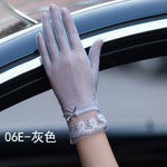 Sunscreen gloves non-slip lace ice silk gloves sexy female thin section summer UV touch screen driving long gloves 03K