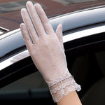 Sunscreen gloves non-slip lace ice silk gloves sexy female thin section summer UV touch screen driving long gloves 03K