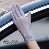 Sunscreen gloves non-slip lace ice silk gloves sexy female thin section summer UV touch screen driving long gloves 03K