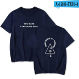 2020 Fashion Men's T-shirt Youth t shirt Sweatshirt stray kids Harajuku Women's T-Shirt Short Sleeve Grey Print Boy t-shirt Top