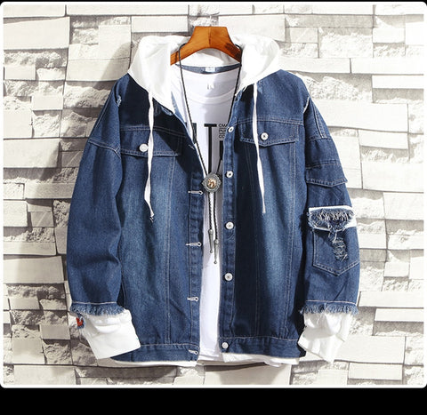 2020 Men's Casual Bomber Jackets Men's Hip Hop Retro Denim Jackets Street Style Men's Fashion Denim Casual Retro Jackets hoodie