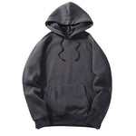 New Autumn Winter Clothes Fashion Yellow Men Hooded Casual Sweatshirt Solid Color Harajuku Fleece Europe Style Loose Pullover