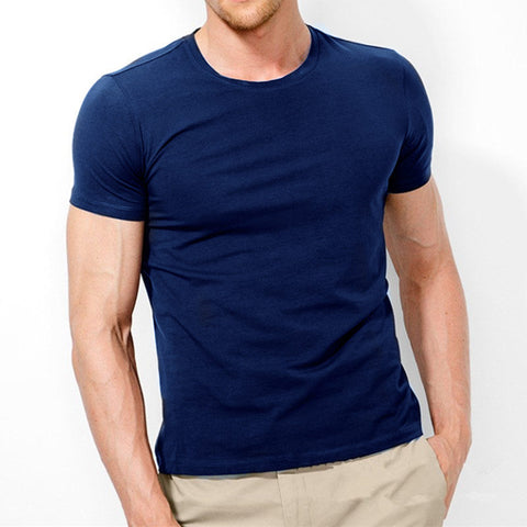 MRMT 2020 Brand New Men's t shirt pure color Lycra cotton short sleeved T-shirt male round neck  Tops  cotton bottoming shirt