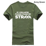 PLEASE PAUSE MY STRAVA T SHIRT FUNNY RUNNING CYCLING