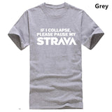 PLEASE PAUSE MY STRAVA T SHIRT FUNNY RUNNING CYCLING