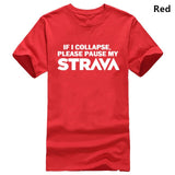 PLEASE PAUSE MY STRAVA T SHIRT FUNNY RUNNING CYCLING