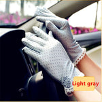 Women's Fashion Cotton Summer Gloves Lace Patchwork Gloves Anti-skid Sun Protection Driving Short Thin Gloves Dot Women Gloves