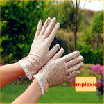 Women's Fashion Cotton Summer Gloves Lace Patchwork Gloves Anti-skid Sun Protection Driving Short Thin Gloves Dot Women Gloves