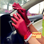 Women's Fashion Cotton Summer Gloves Lace Patchwork Gloves Anti-skid Sun Protection Driving Short Thin Gloves Dot Women Gloves