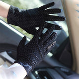 1Pair Dots Women Sunscreen Gloves Summer Spring Spandex Gloves Anti-UV Short Driving Glove High Elastic Thin Etiquette Glove