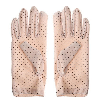 Female Women Summer Cotton Short Gloves Design Sun-shading Slip-resistant Gloves