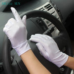 Fashion Solid Wrist Women Gloves Cotton Female Thin Short Design Elastic Special Sunscreen Summer Driving Hot Sale 5pcs/Lot 2054