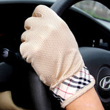 New Men's Summer Outdoor Sports Fitness Cycling Sunscreen Short Sun Gloves Thin Cotton Fashion Touch Screen Driving Gloves L20