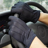 New Men's Summer Outdoor Sports Fitness Cycling Sunscreen Short Sun Gloves Thin Cotton Fashion Touch Screen Driving Gloves L20